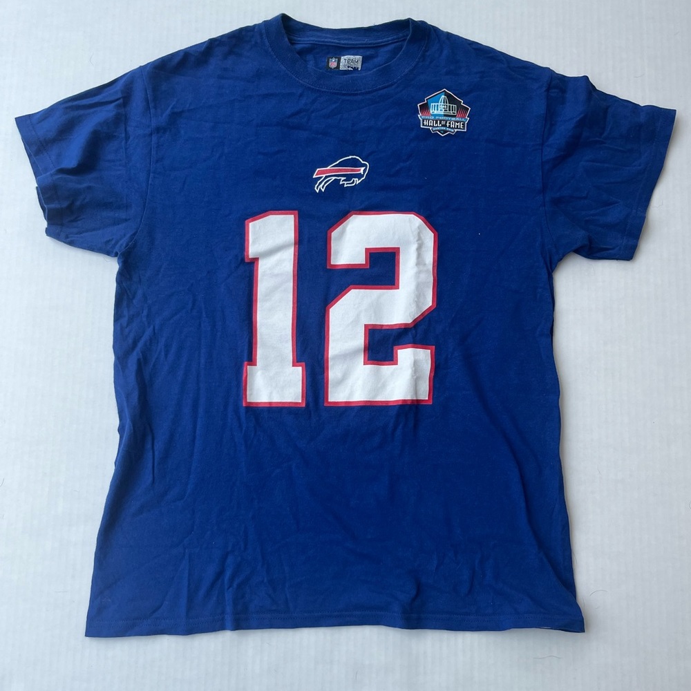 Buffalo Bills Jim Kelly Hall of Fame Number Shirt : Blue : Size M